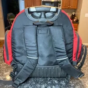 L.L. Bean Accessories Ll Bean Deluxe Rolling Wheelie Wheeled Backpack Book Bag Carry On Luggage Red Poshmark